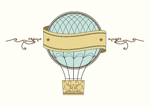 Vector vintage air baloon symbol vector art illustration