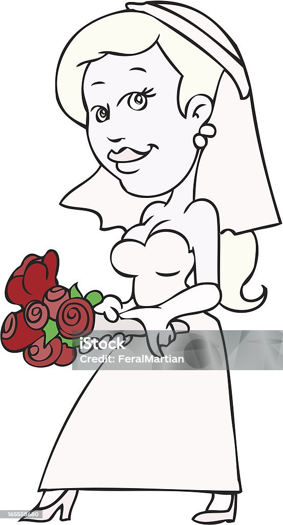 フラワーの花嫁 - イヤリングのロイヤリティフリーベクトルアート