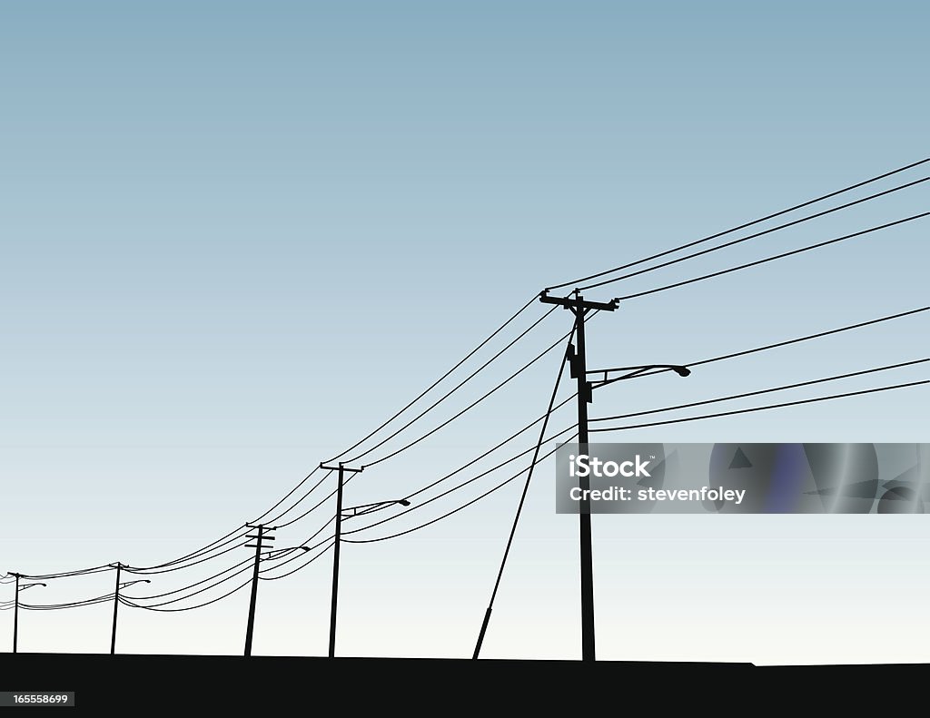 Powerlines - Lizenzfrei Telefonmast Vektorgrafik