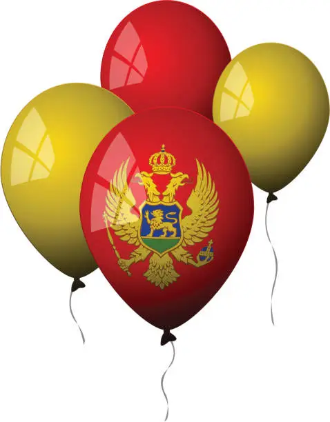 Vector illustration of Montenegro - Balloons