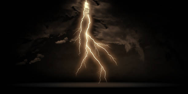 lightning dark thunder black and white yellowish