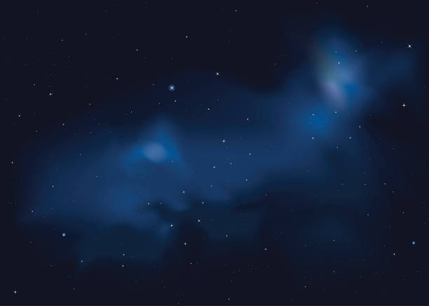 Starry night Starry sky with some realistic clouds. midnight illustrations stock illustrations