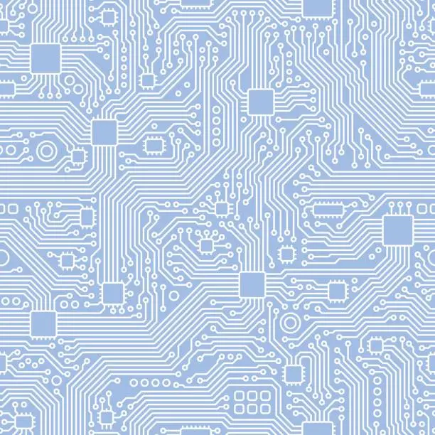 Vector illustration of Circuit Board Vector - Seamless Tile