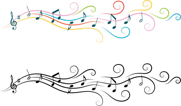 ilustrações de stock, clip art, desenhos animados e ícones de elementos de design musical - sheet music musical note music pattern