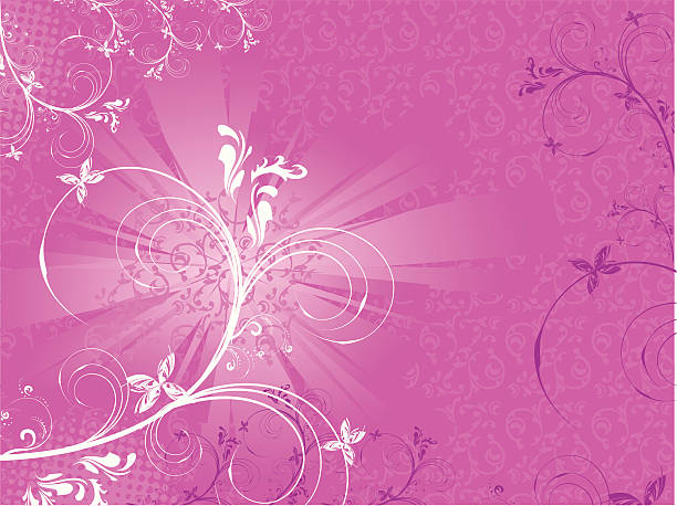 Abstract Floral Pink vector art illustration