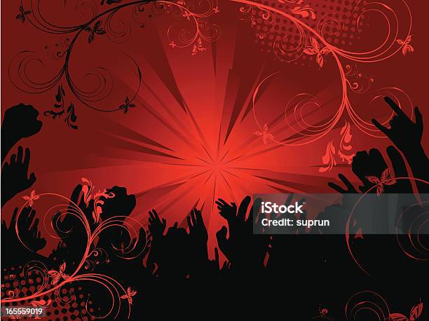 Abstract Crowd Dancing Stock Illustration - Download Image Now - Red, Rock Music, Abstract