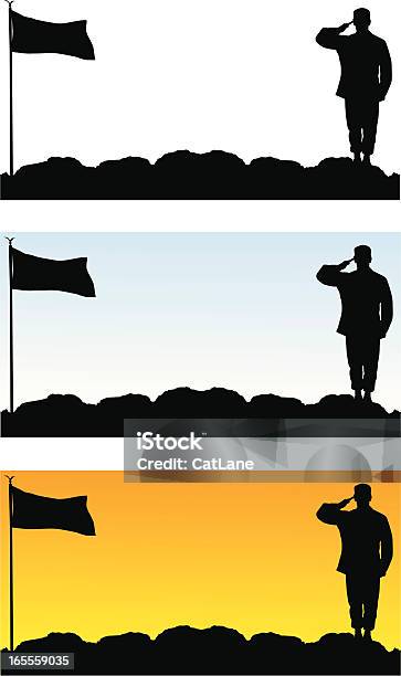 Ilustración de Saludamos De Banners y más Vectores Libres de Derechos de Silueta - Silueta, Veterano de Guerra, Ejército