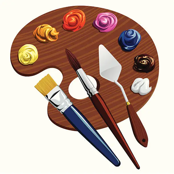 Vector illustration of painting tools