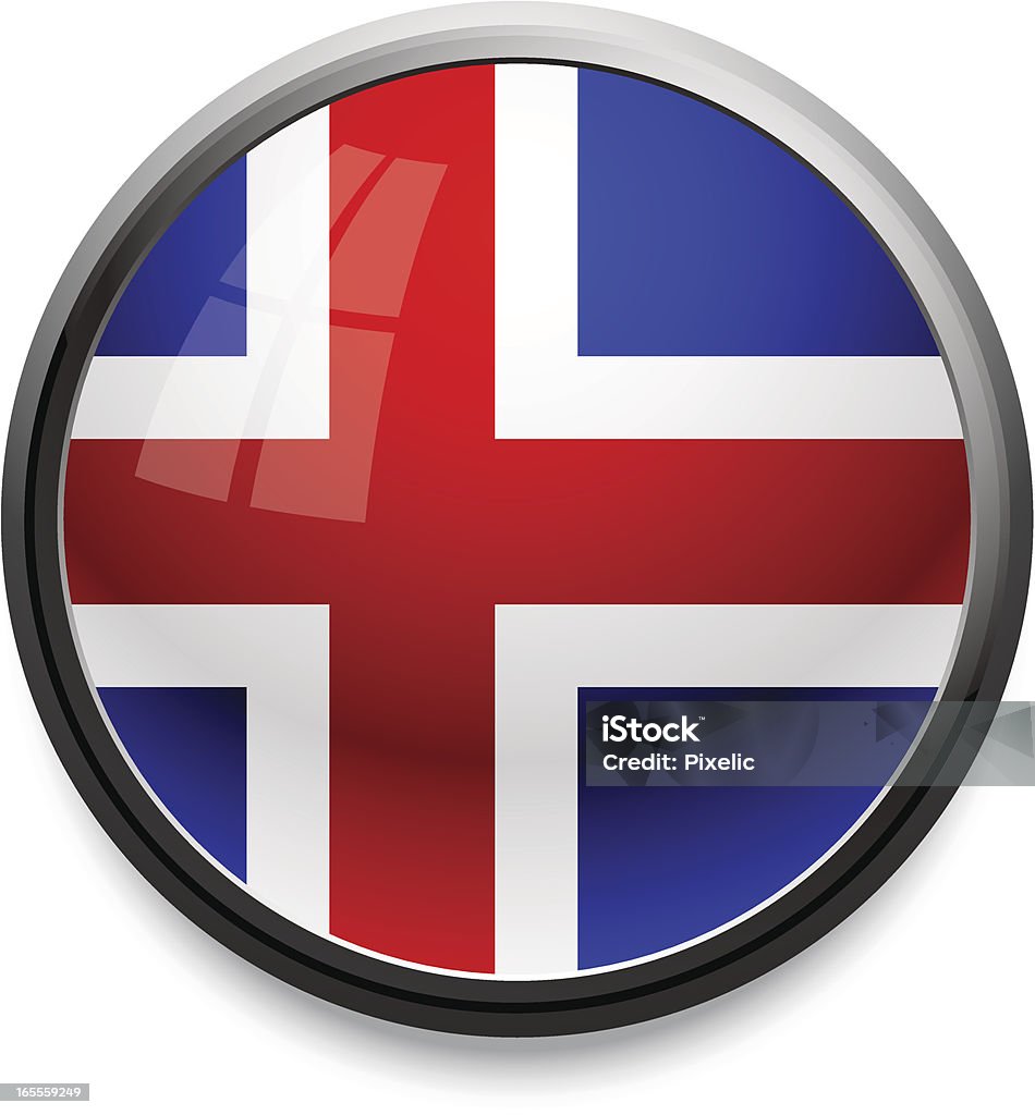 Island-Flagge-Symbol - Lizenzfrei Bedienungsknopf Vektorgrafik