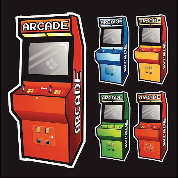 아케이드 캐비닛 - arcade amusement arcade leisure games machine stock illustrations