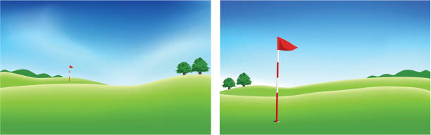 Golf Field vector art illustration