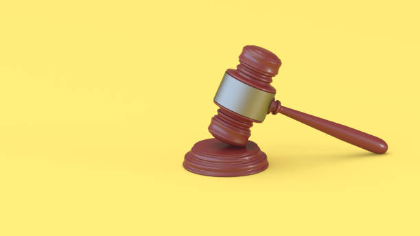 istock Judgement gavel on Yellow background 1655615696