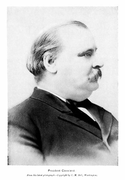 Grover Cleveland Photo Portrait, 22nd and 24th President of the United States Portrait of Stephen Grover Cleveland (March 18, 1837 -June 24, 1908), 22nd and 24th U.S. President. Photograph published in1896. Copyright expired; artwork is in Public Domain. grover cleveland stock illustrations