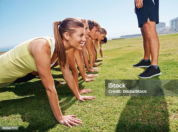 Boot Camp Pressure Pushups Stock Photo - Download Image Now - Active Lifestyle, Activity, Adult