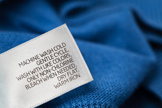 istock Clothing label with  laundry care instructions 165569919