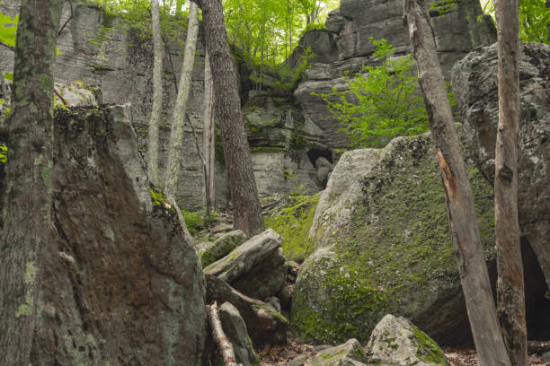 istock huge rock bolders park, Rimrock allegheny state forest atraction 1655699401