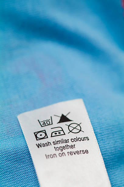 istock Clothing label with  laundry care instructions 165570023