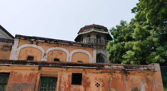 architecture of Ramnagar Fort on the banks of the ganges in Varanasi, India.