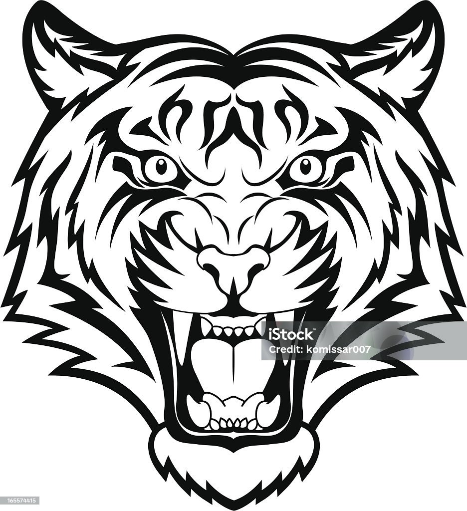 Tiger anger A tiger head logo. This is vector illustration ideal for a mascot and tattoo or T-shirt graphic. Tiger stock vector