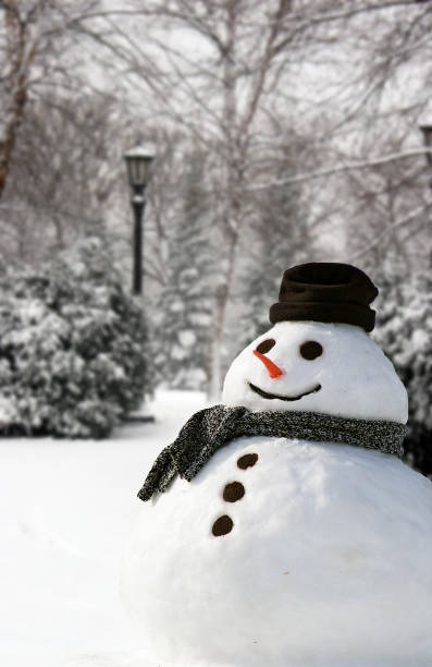Snowman on a Bench Captures the Calm of Falling Snow