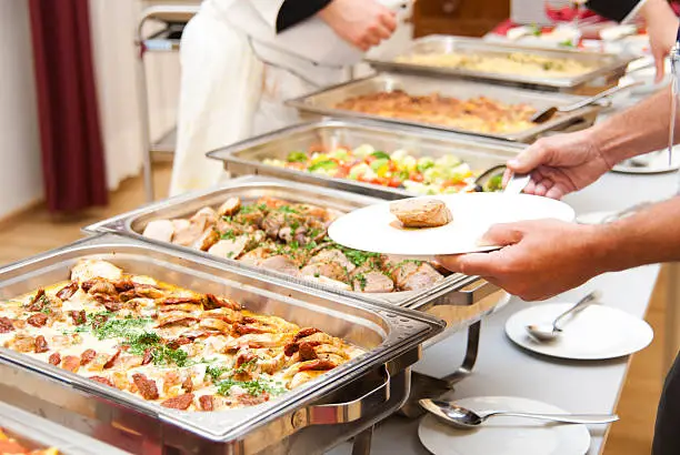 catering buffet on table