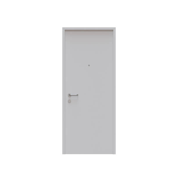 istock Single Swing Wood Door 3D Render Illustration Element 02 1655791930