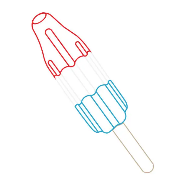 Vector illustration of Simple Line Art Bomb Pop Pop Sicle