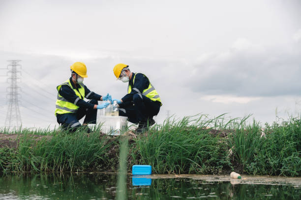 istock Take samples of water contaminated with environmental toxic waste or suspected sources of pollution. 1655803901