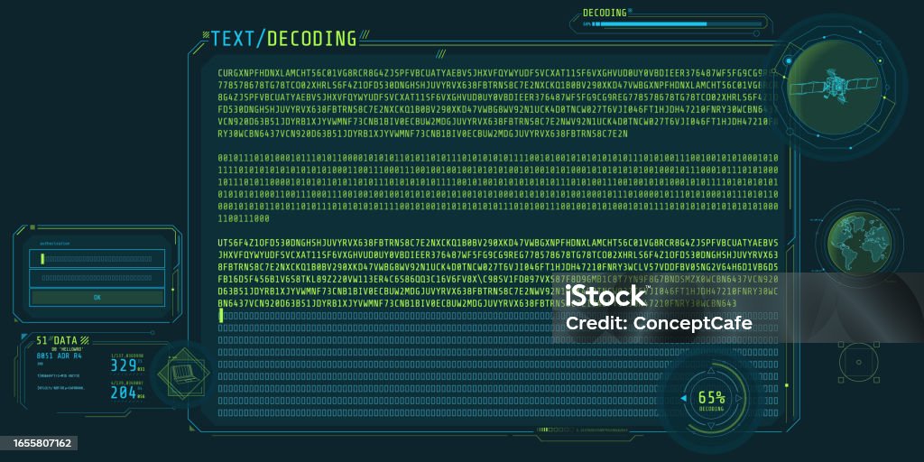 Design Of A Software Interface For Text Decoding Stock Illustration ...