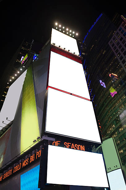 vuoto pubblicità stiro - distretto dei teatri di manhattan foto e immagini stock