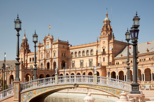 The magnificent building located in downtown Seville, a tribute to all spanish communities