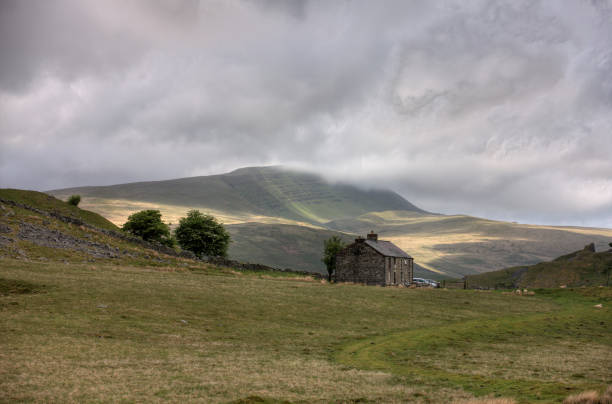 istock Remote stone cottage in bleak Welsh hillside 165581215