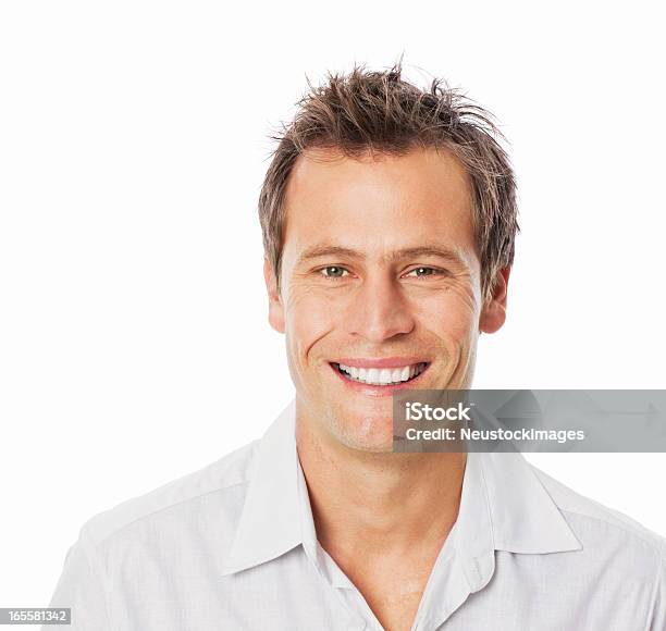Mid Adult Man Smiling Isolated Stock Photo - Download Image Now - Human Face, Men, 30-39 Years
