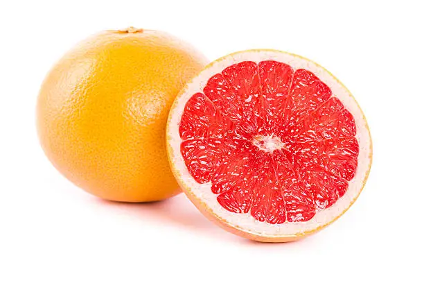 delicious grapefruits on white background