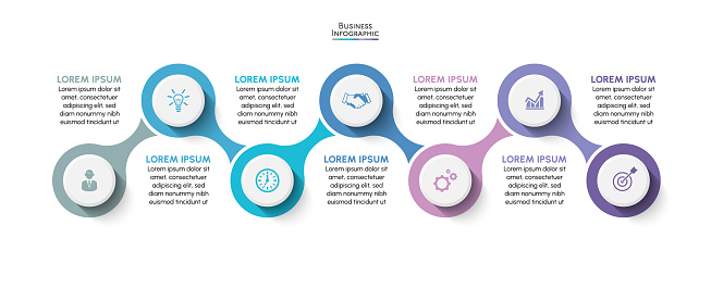 Business data visualization. timeline infographic icons designed for abstract background template milestone element modern diagram process technology digital marketing data presentation chart Vector