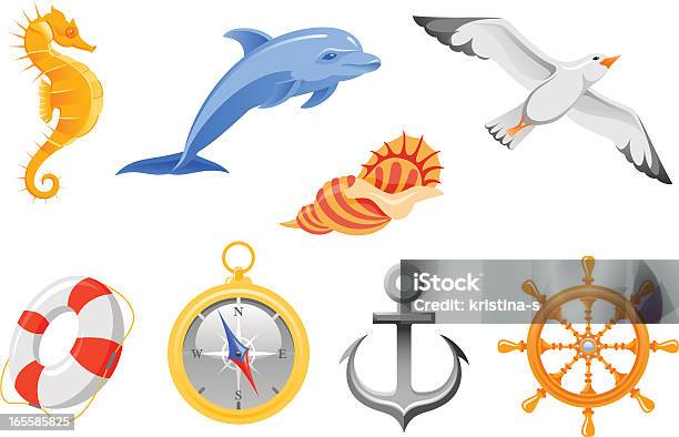 Icônes De Voyage Vecteurs libres de droits et plus d'images vectorielles de Hippocampe - Poisson tropical - Hippocampe - Poisson tropical, Albatros, Barre de navigation