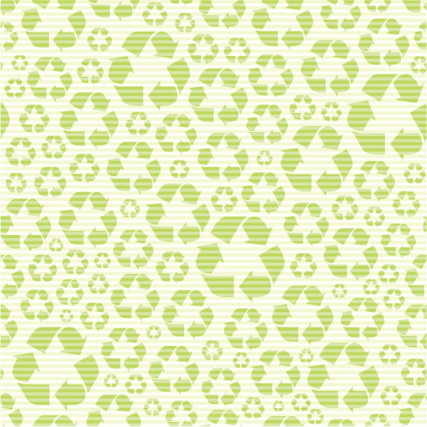 Seamless recycling symbol pattern vector art illustration