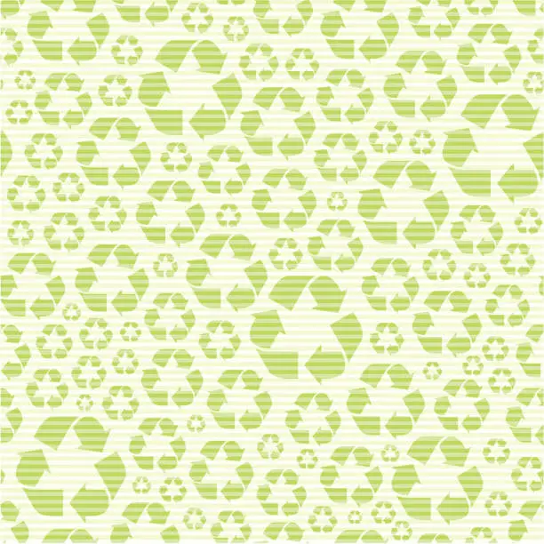 Vector illustration of Seamless recycling symbol pattern