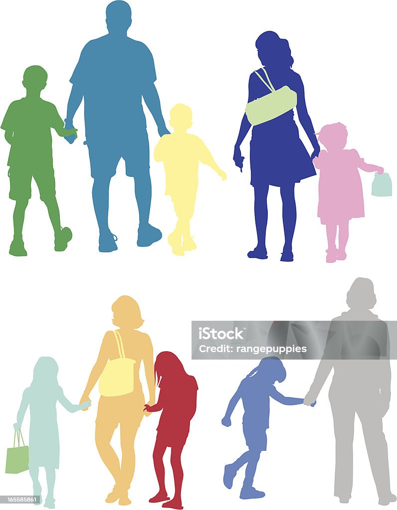 Семья - Векторная графика Активный образ жизни роялти-фри