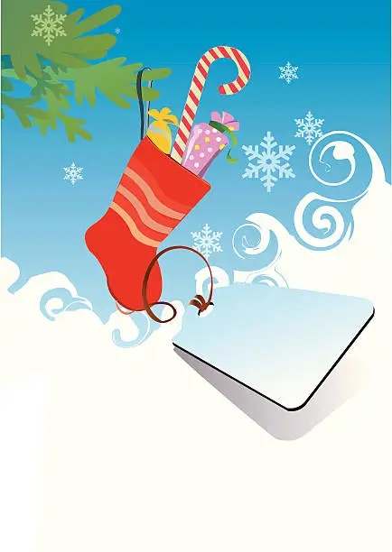 Vector illustration of Christmas theme template for advertising (Sock)