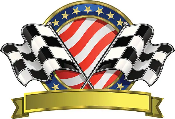 Vector illustration of Vector Checkered Flag Logo