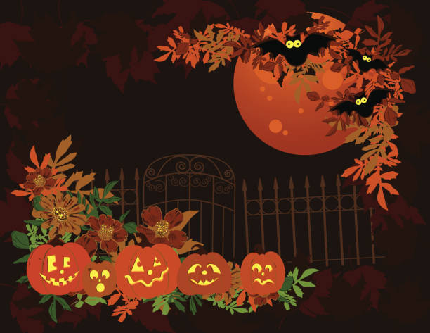 Halloween Scene vector art illustration