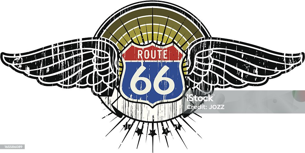 Insigne de la route 66 - clipart vectoriel de Route 66 libre de droits