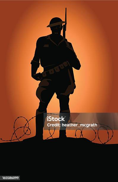 World War Soldier Stock Illustration - Download Image Now - World War I, Armed Forces, In Silhouette