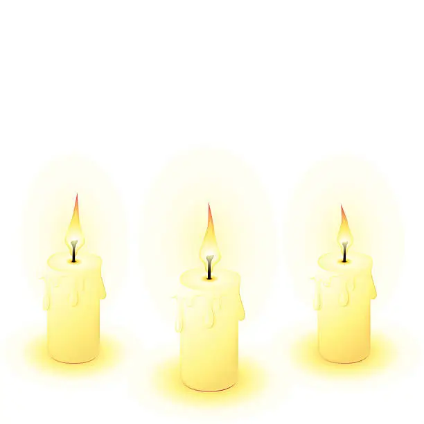 Vector illustration of White Candles