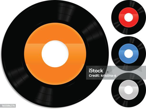 7 Vinyl Single Stock Vektor Art und mehr Bilder von Single-Platte - Single-Platte, Schallplatte, Plastikmaterial