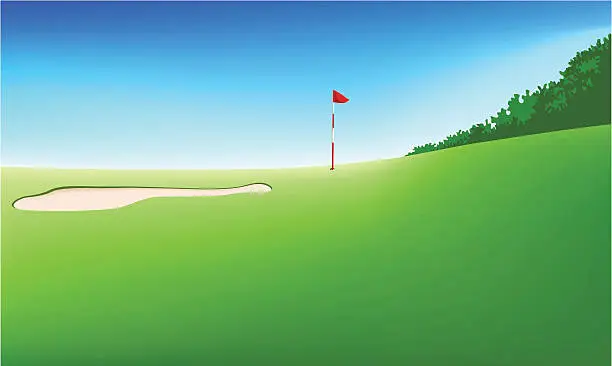 Vector illustration of Golf field