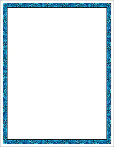 Vector illustration of Blue Geometric Border