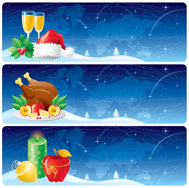 Vector illustration of Christmas goes to the Earth