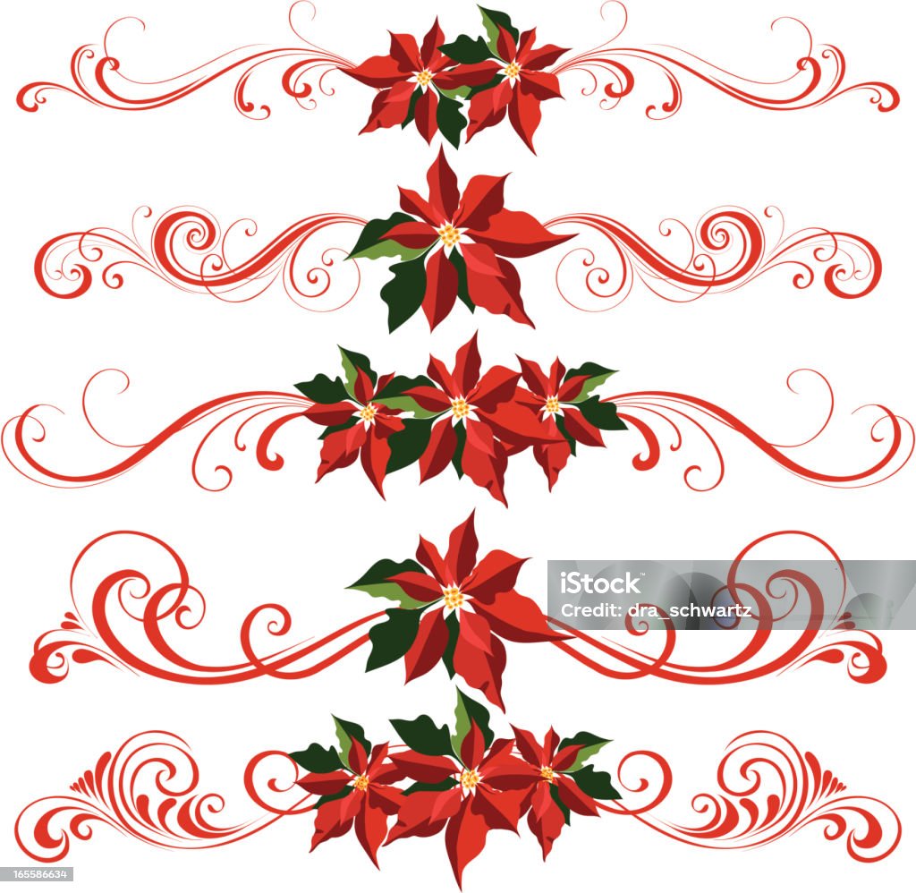 poinsettia ornements - clipart vectoriel de Abstrait libre de droits